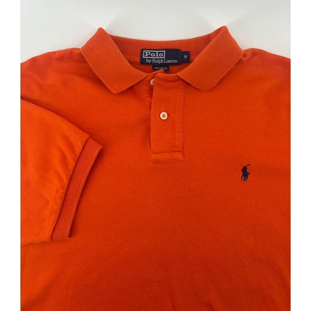 Polo Ralph Lauren Polo Shirt Men's Medium Short Sleeve Orange Pony Logo